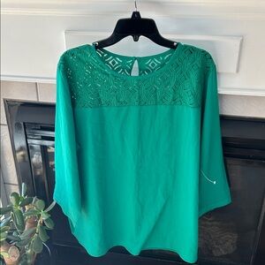Van Heusen Teal Lace Women's Blouse
